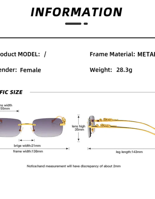 Load image into Gallery viewer, Leopard Luxe Rimless Square Shades
