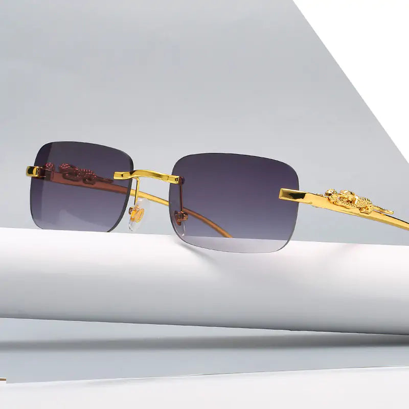 Leopard Luxe Rimless Square Shades