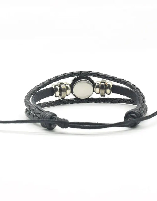 Load image into Gallery viewer, Mystic Wolf Moon Leather Bracelet
