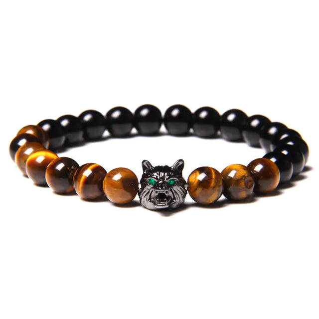 Wild Spirit Wolf Bead Bracelet