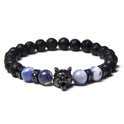 Load image into Gallery viewer, Wild Spirit Wolf Bead Bracelet
