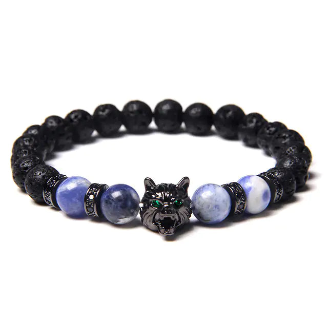 Wild Spirit Wolf Bead Bracelet