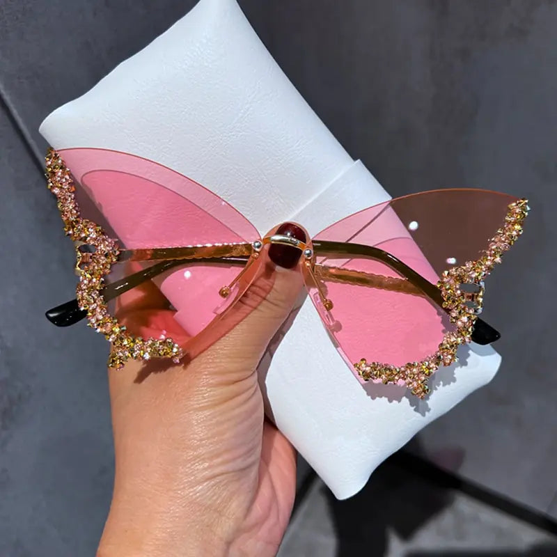 GlamFlutter Diamond Detail Sunglasses