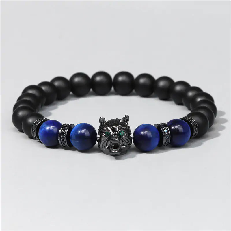 Wild Spirit Wolf Bead Bracelet