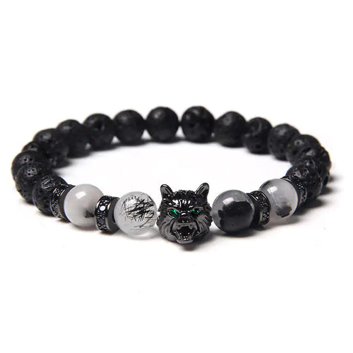 Load image into Gallery viewer, Wild Spirit Wolf Bead Bracelet
